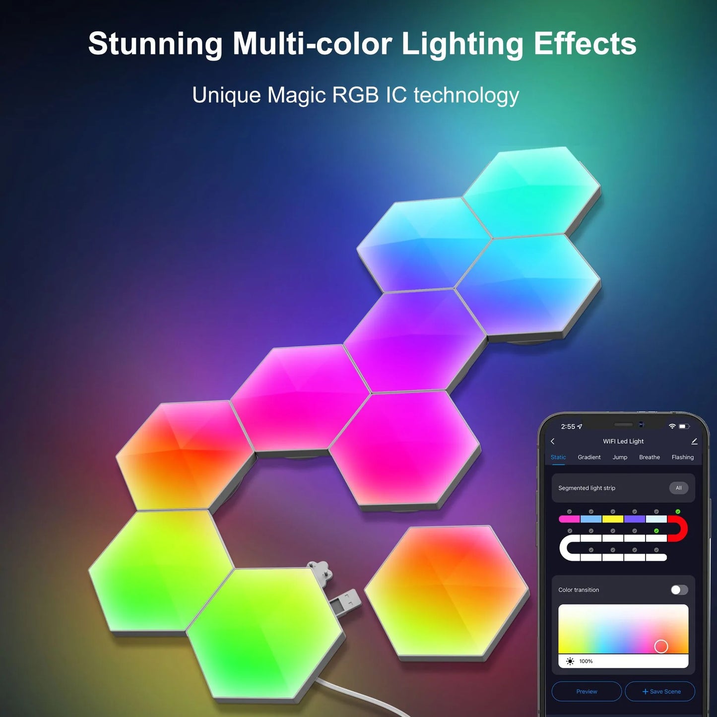 HexaGlow RGB Quantum Lamp